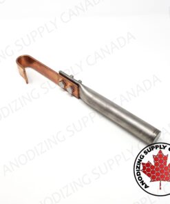 Titanium Shaft with Copper Hook for Aluminum Anodizing 6" long