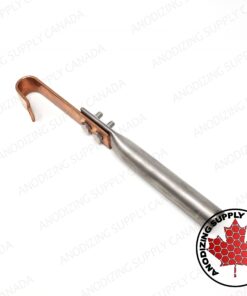 Titanium Shaft with Copper Hook for Aluminum Anodizing 6" long