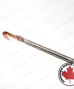 Titanium Shaft with Copper Hook for Aluminum Anodizing 12" long