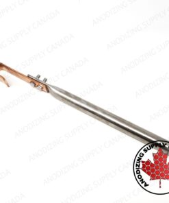 Titanium Shaft with Copper Hook for Aluminum Anodizing 12" long